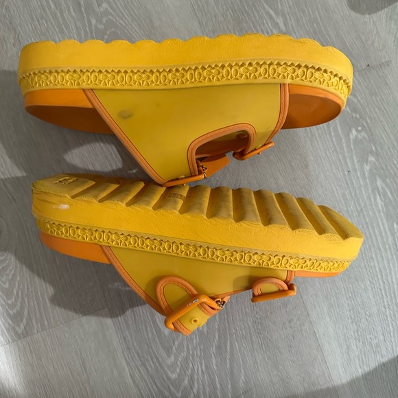 COACH Women Orange and Yellow Coach Sandals - Picture 6 of 6